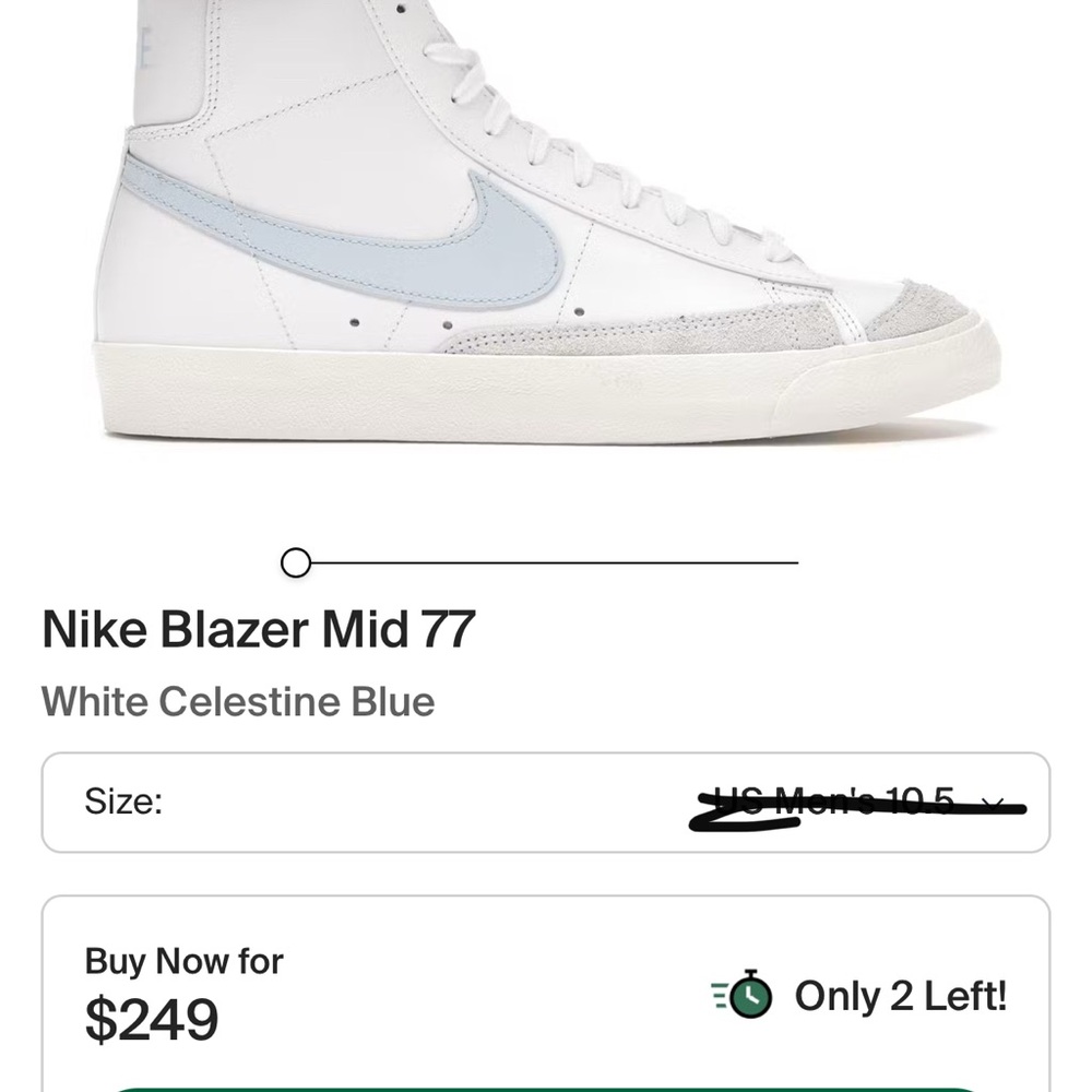 LIMITED Nike Blazer Mid 77 White and Blue Sneakers
